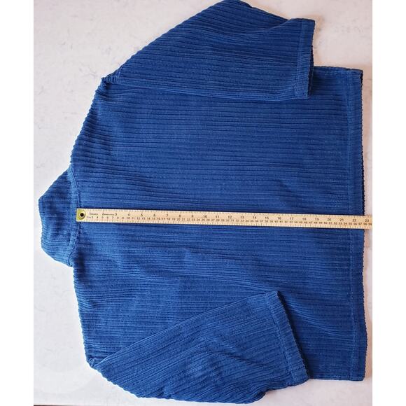 BRYN WALKER Ribbed Corduroy Jacket Blue Minimalist Lagenlook Women's Size Medium - Picture 11 of 13